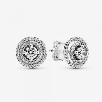 Sparkling Double Halo Stud Earrings 299411C01
