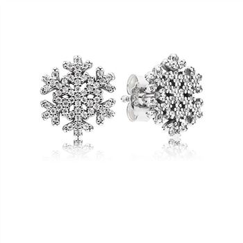 Pandora Snowflake Stud Earrings, Clear CZ 290589CZ
