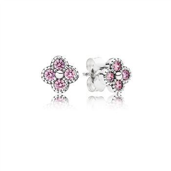 Pandora Oriental Blossom Stud Earrings, Pink CZ 290647PCZ