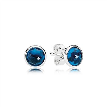 Pandora December Droplets Stud Earrings, London Blue Crystal 290738NLB
