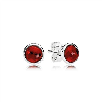 Pandora July Droplets Stud Earrings, Synthetic Ruby 290738SRU