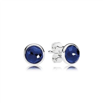 Pandora September Droplets Stud Earrings, Synthetic Sapphire 290738SSA