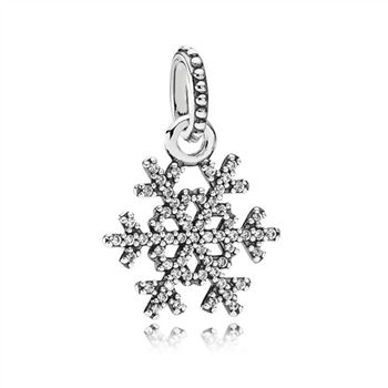 Pandora Sparkling Snowflake Silver Necklace Pendant - PANDORA 390354CZ