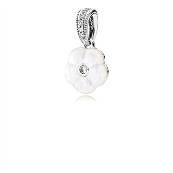 Pandora Luminous Florals Pendant, Mother-Of-Pearl & Clear CZ 390386MOP