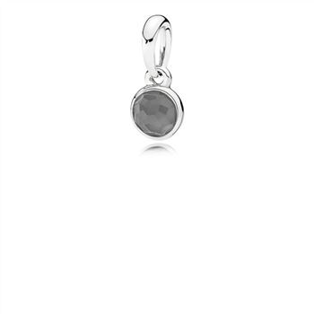 Pandora June Droplet Pendant, Grey Moonstone 390396MSG