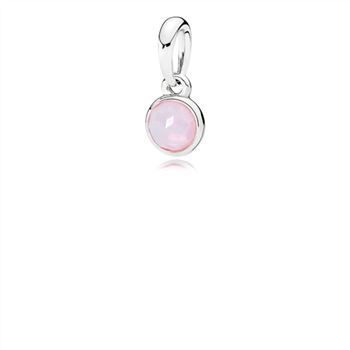 Pandora October Droplet Pendant, Opalescent Pink Crystal 390396NOP