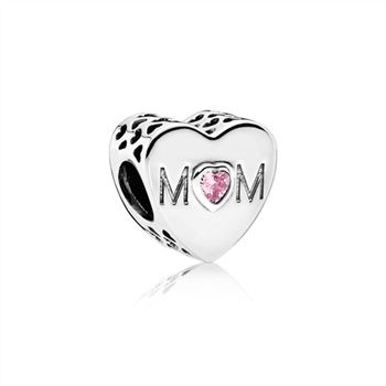 Pandora Mother Heart Charm, Pink CZ 791881PCZ