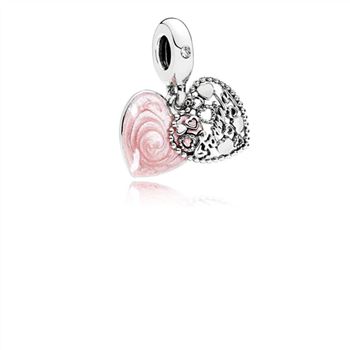 Pandora Love Makes A Family Dangle Charm, Pink Enamel & Clear CZ 796459EN28