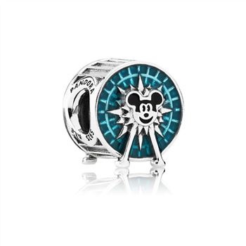 Pandora Disney Mickey Fun Wheel silver charm with blue and black enamel 791560ENMX