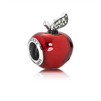 Pandora Disney, Snow White's Apple Charm, Red Enamel & Light Green CZ 791572EN73