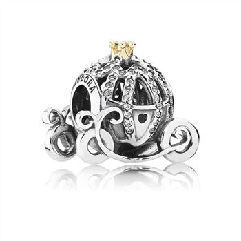 Pandora Disney, Cinderella's Pumpkin Charm, Clear CZ 791573CZ
