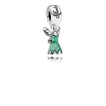 Pandora Disney, Tinker Bell's Dress Dangle Charm, Glittering Green Enamel 792138EN93