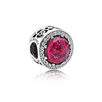 Pandora Disney, Belle's Radiant Rose Charm, Cerise Crystals & Cubic Zirconia 792140NCC