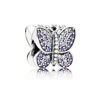 Pandora Sparkling Butterfly Charm, Purple CZ 791257ACZ