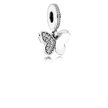 Pandora Fluttering Butterflies Dangle Charm, Clear CZ 791844CZ