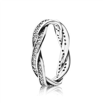 Pandora Twist Of Fate Stackable Ring, Clear CZ 190892CZ