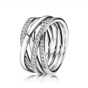 Pandora Entwined Ring, Clear CZ 190919CZ