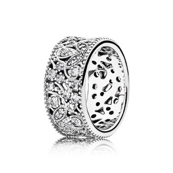 Pandora Shimmering Leaves Ring, Clear CZ 190965CZ