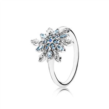 Pandora Crystalized Snowflake Ring, Blue Crystals & Clear CZ 190969NBLMX