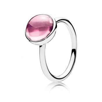 Pandora Poetic Droplet Ring, Pink CZ 190982PCZ
