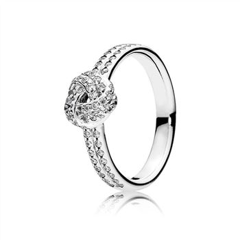 Pandora Sparkling Love Knot Ring, Clear CZ 190997CZ