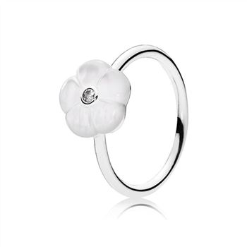 Pandora Luminous Florals Ring, Mother-Of-Pearl & Clear CZ 190999