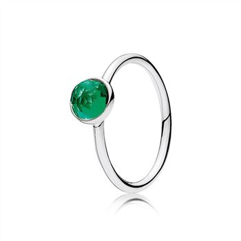 Pandora May Droplet Ring, Royal-Green Crystal 191012NRG