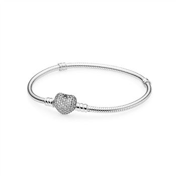Pandora Pave Heart Bracelet, Clear CZ 590727CZ