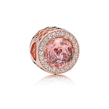 Pandora Radiant Hearts Charm, PANDORA Rose, Blush Pink Crystal & Clear CZ 781725NBP