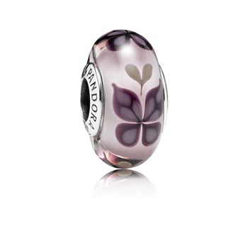 Pandora Pink Butterfly Kisses Charm, Murano Glass 791621