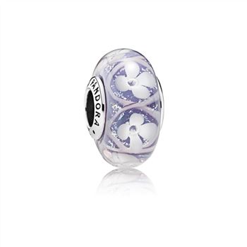 Pandora Purple Field of Flowers Charm, Murano Glass 791667