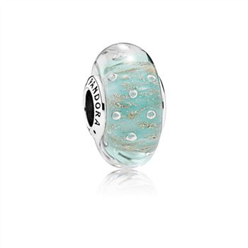 Pandora Mint Glitter Charm, Murano Glass 791669