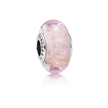 Pandora Pink Glitter Charm, Murano Glass 791670