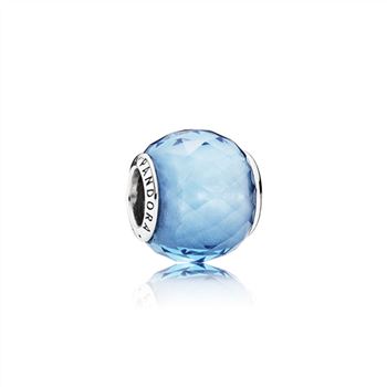 Pandora Geometric Facets Charm, Sky-Blue Crystal 791722NBS