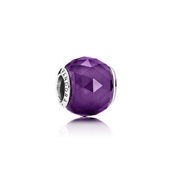 Pandora Geometric Facets Charm, Royal-Purple Crystal 791722NRP