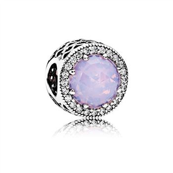 Pandora Radiant Hearts Charm, Opalescent Pink Crystal & Clear CZ 791725NOP