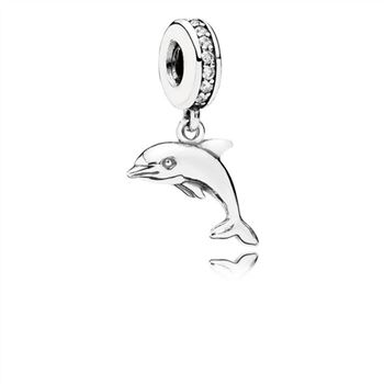 Pandora Playful Dolphin Dangle Charm, Clear CZ 791541CZ