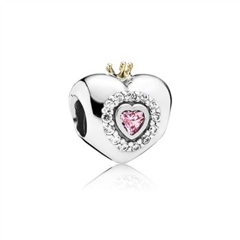 Pandora Princess Heart Charm, Pink CZ 791375PCZ