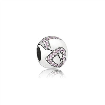 Pandora Surrounded By Love Charm, Pink CZ 791196PCZ