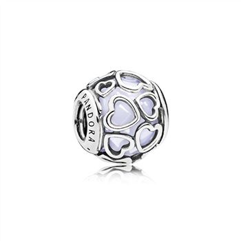 Pandora Encased in Love Charm, Opalescent White Crystal 792036NOW