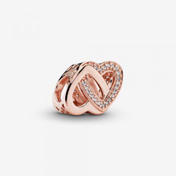 Entwined Hearts Charm Rose gold plated 781880CZ