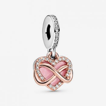 Sparkling Infinity Heart Dangle Charm Two-tone 788878C01