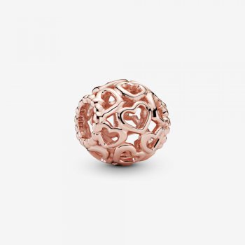 Hearts All Over Charm Rose gold plated 780964