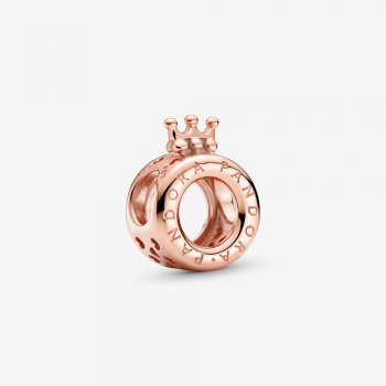 Pandora Logo & Crown O Charm Rose gold plated 789036C00