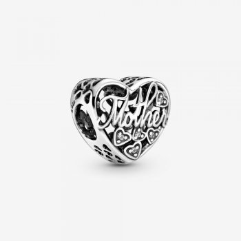 Mother and Son Script Openwork Charm 792109CZ