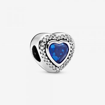 Sparkling Blue Heart Charm 797608NANB