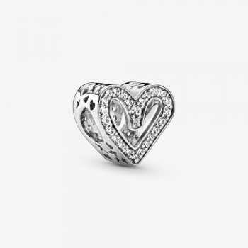 Sparkling Freehand Heart Charm Sterling silver 798692C01