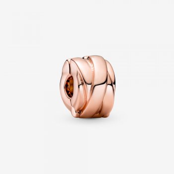 Polished Ribbons Clip Charm Rose gold plated 789502C00