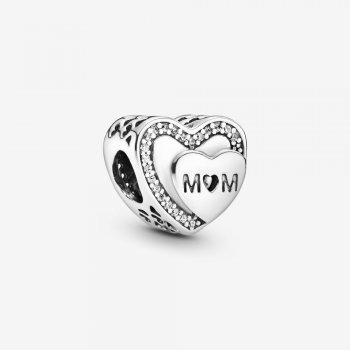 Sparkling Mom Heart Charm 792070CZ
