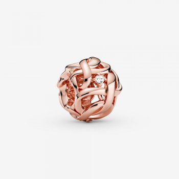 Openwork Woven Infinity Charm Rose gold plated 788824C01